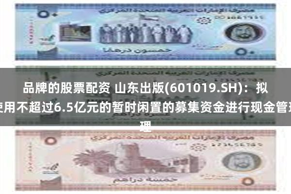 品牌的股票配资 山东出版(601019.SH)：拟使用不超过6.5亿元的暂时闲置的募集资金进行现金管理