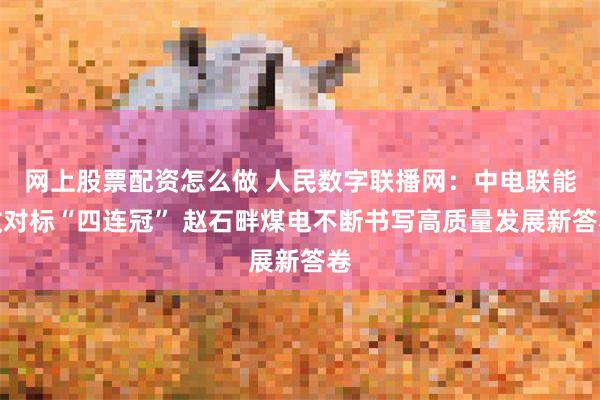 网上股票配资怎么做 人民数字联播网：中电联能效对标“四连冠” 赵石畔煤电不断书写高质量发展新答卷