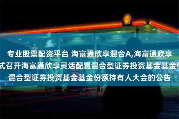 专业股票配资平台 海富通欣享混合A,海富通欣享混合C: 关于以通讯方式召开海富通欣享灵活配置混合型证券投资基金基金份额持有人大会的公告