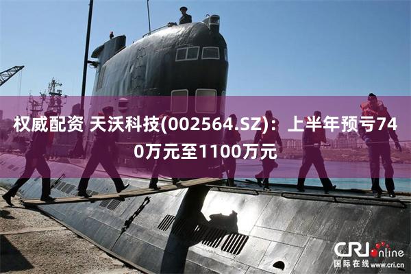权威配资 天沃科技(002564.SZ)：上半年预亏740万元至1100万元