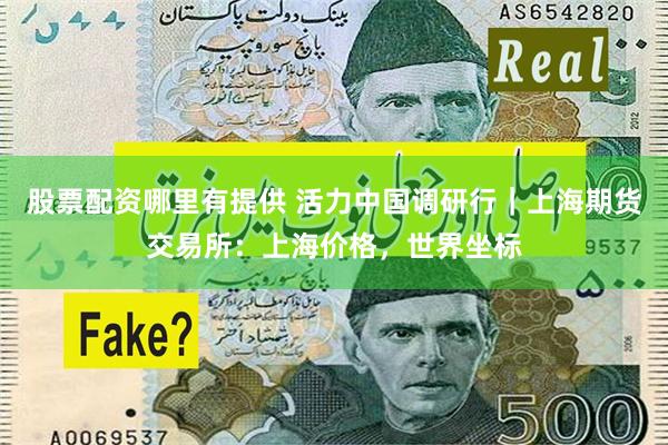 股票配资哪里有提供 活力中国调研行|上海期货交易所:上海价格,世界坐标